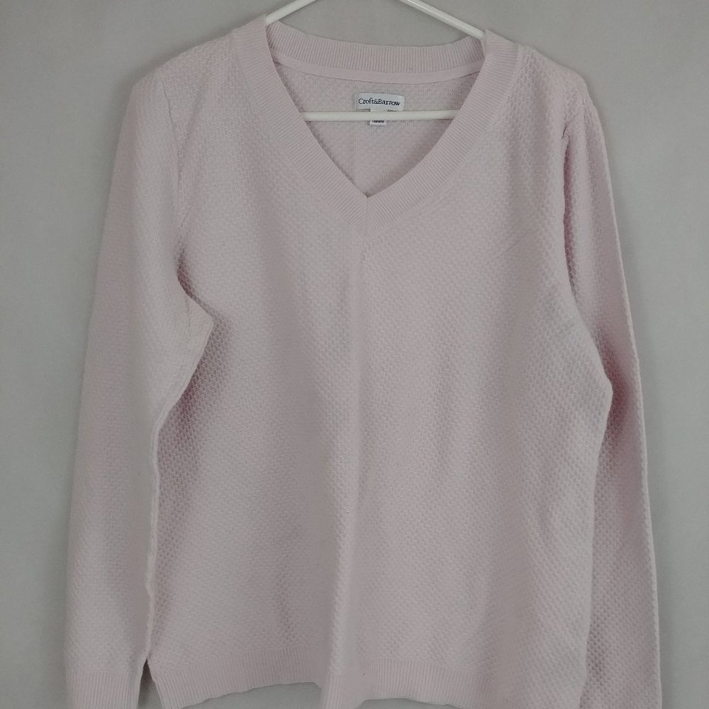 Croft & Barrow Pink Long Sleeve Thermal Shirt Sz L